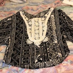 Black and white lace top
